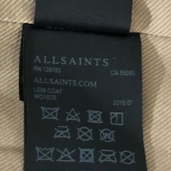 AllSaints Leni Camel Coat – Wool Cashmere, Goat Suede Collar, New, Size 8 - Picture 10 of 12